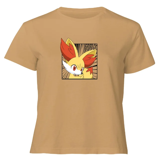Pokemon Fennekin Women's Cropped T-Shirt - Tan