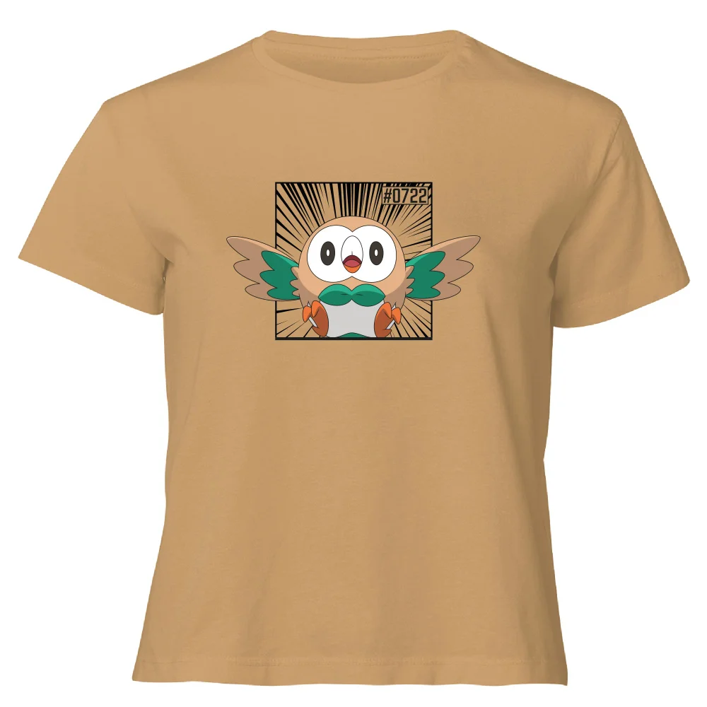 Pokemon Rowlet Women's Cropped T-Shirt - Tan - XL Image 1
