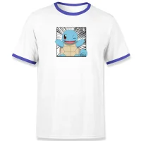 Pokémon Pokédex Squirtle #0007 Men's Ringer T-Shirt - White/Navy - undefined undefined