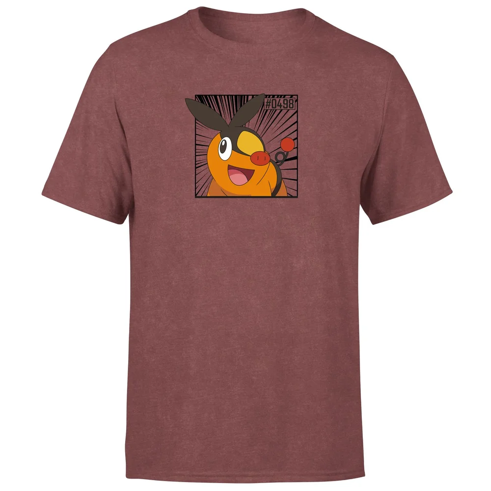 Pokemon Tepig Men's T-Shirt - Burgundy Acid Wash - S Image 1