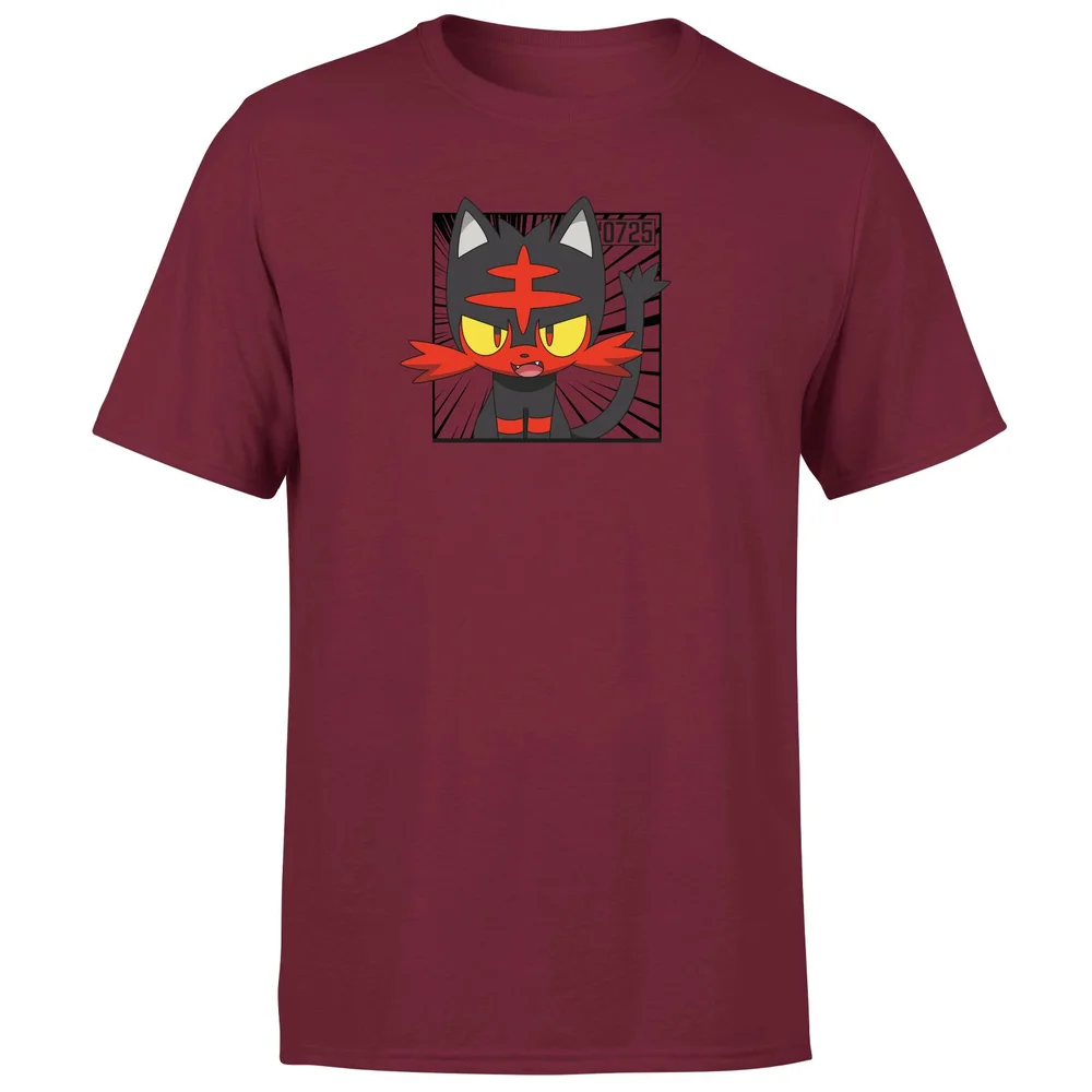 Pokemon Litten Men's T-Shirt - Burgundy - S Image 1
