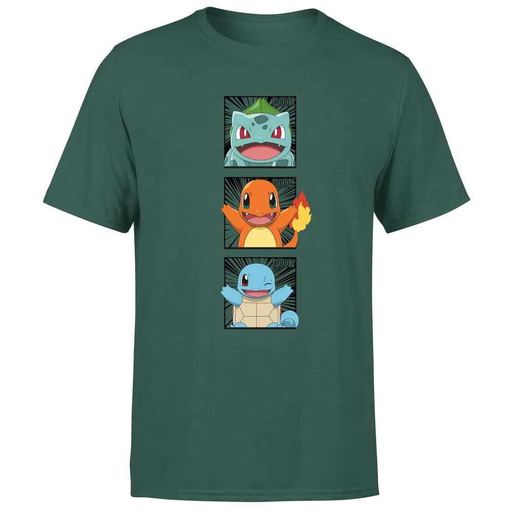 Pokemon Generation 1 Starters Men's T-Shirt - Green - S Image 1