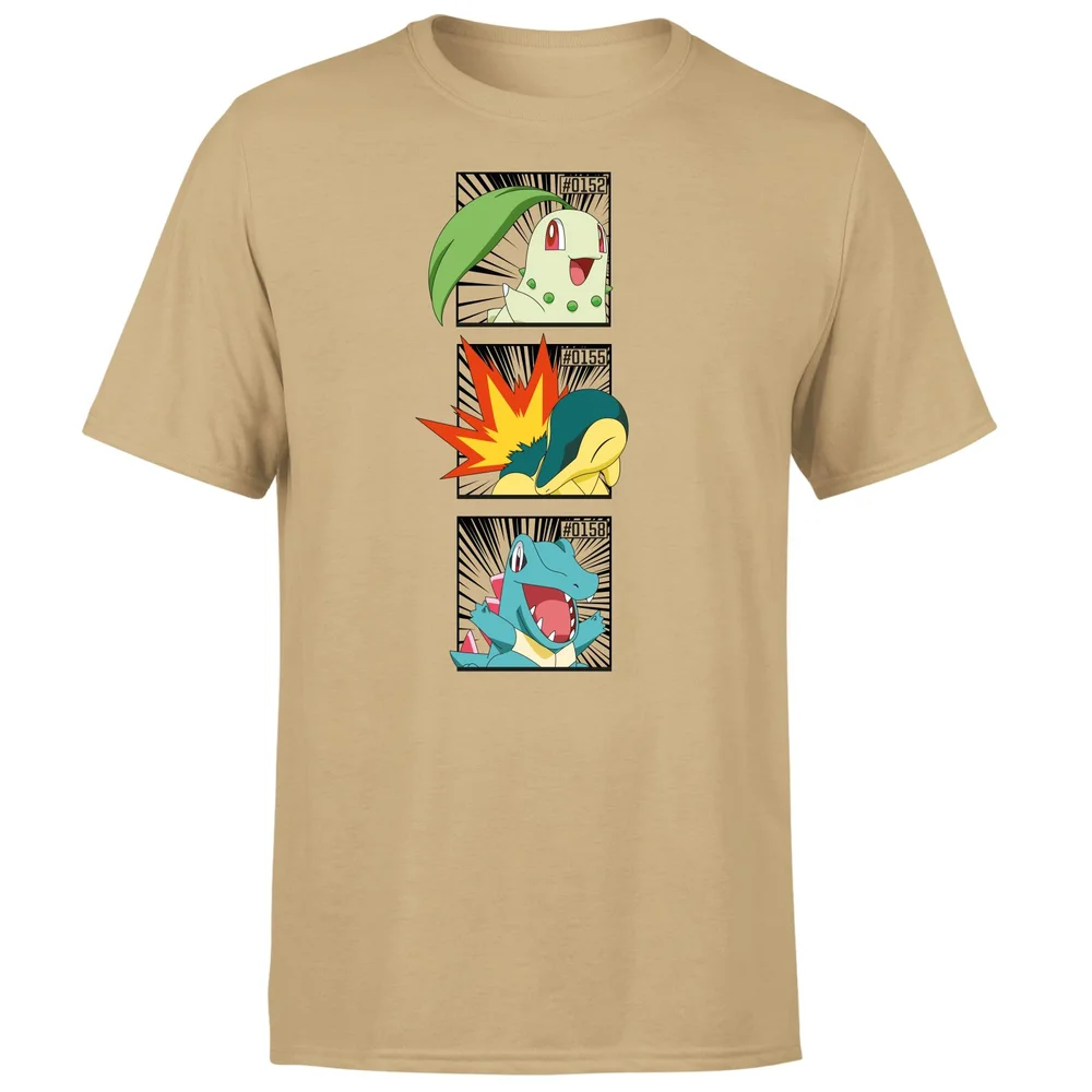 Pokemon Generation 2 Starters Men's T-Shirt - Tan - S Image 1