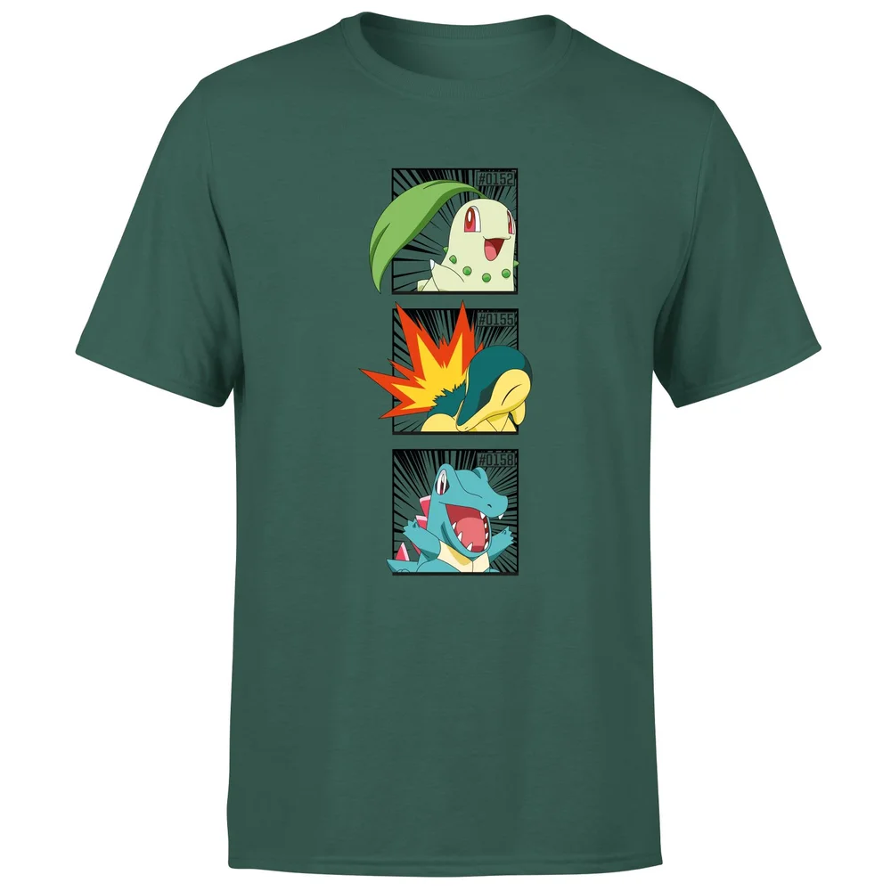 Pokemon Generation 2 Starters Men's T-Shirt - Green - S Image 1