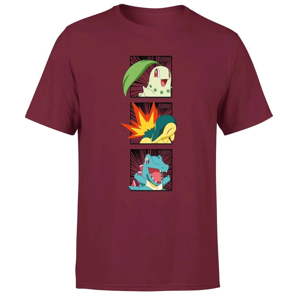 Pokemon Generation 2 Starters Men's T-Shirt - Burgundy - S Image 1