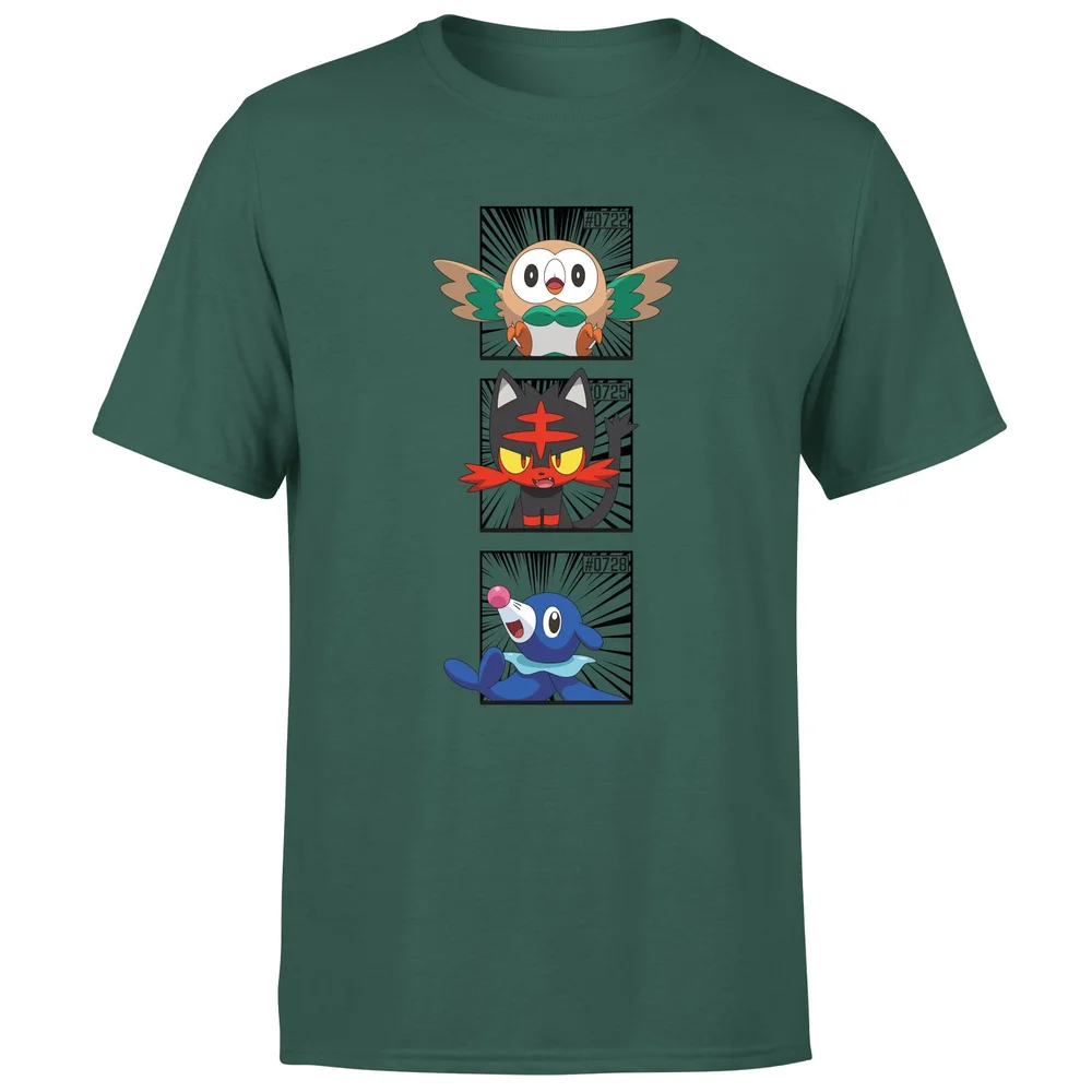 Pokemon Generation 7 Starters Men's T-Shirt - Green - S Image 1