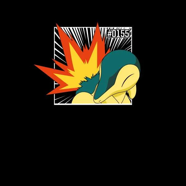 Pokemon Cyndaquil Men's T-Shirt - Black