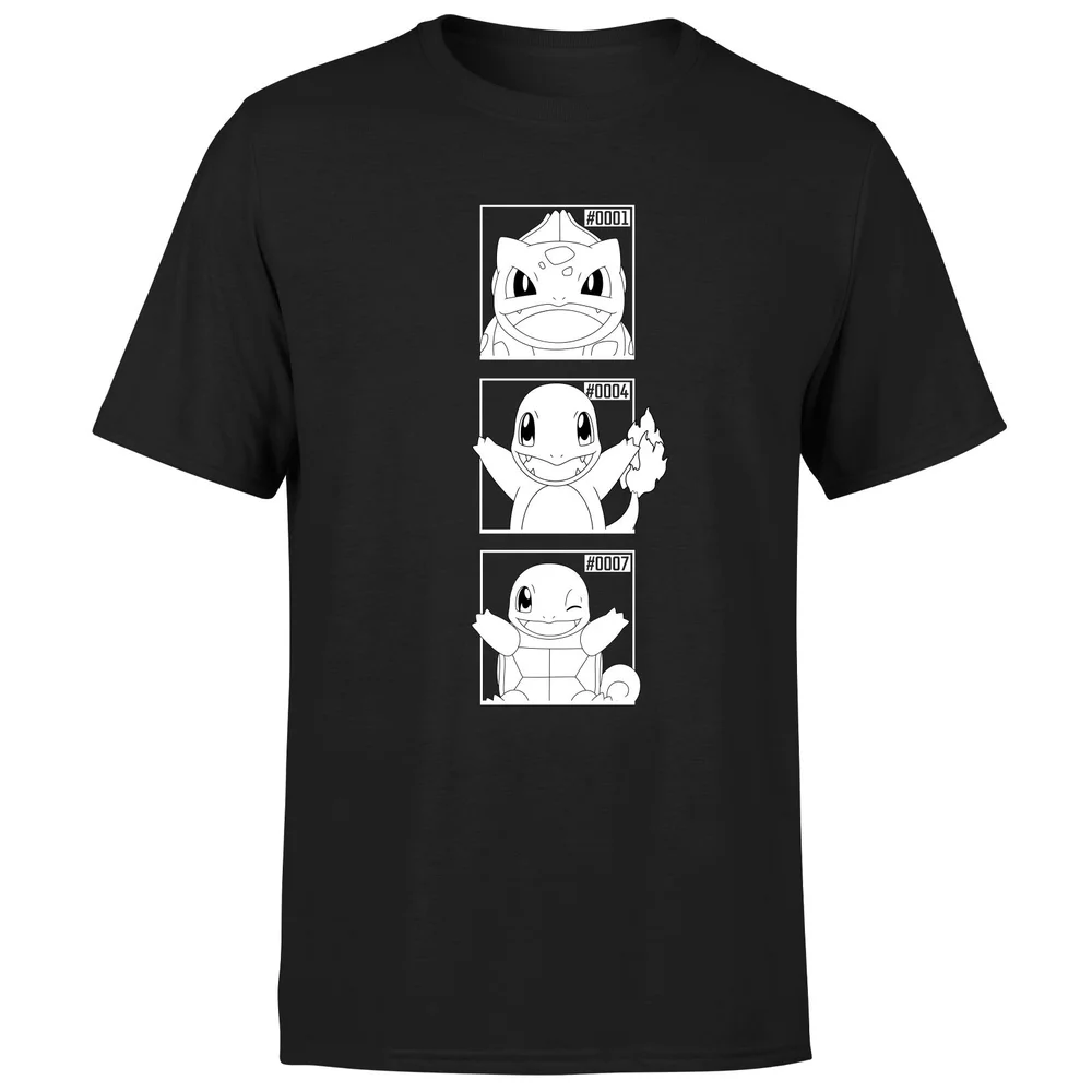 Pokemon Generation 1 Monochrome Starters Men's T-Shirt - Black - S Image 1