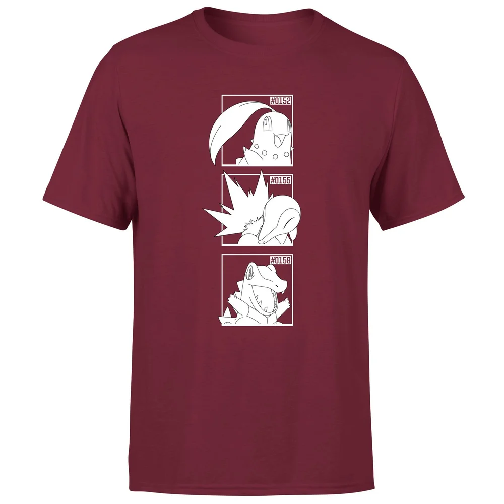 Pokemon Generation 2 Monochrome Starters Men's T-Shirt - Burgundy - S Image 1
