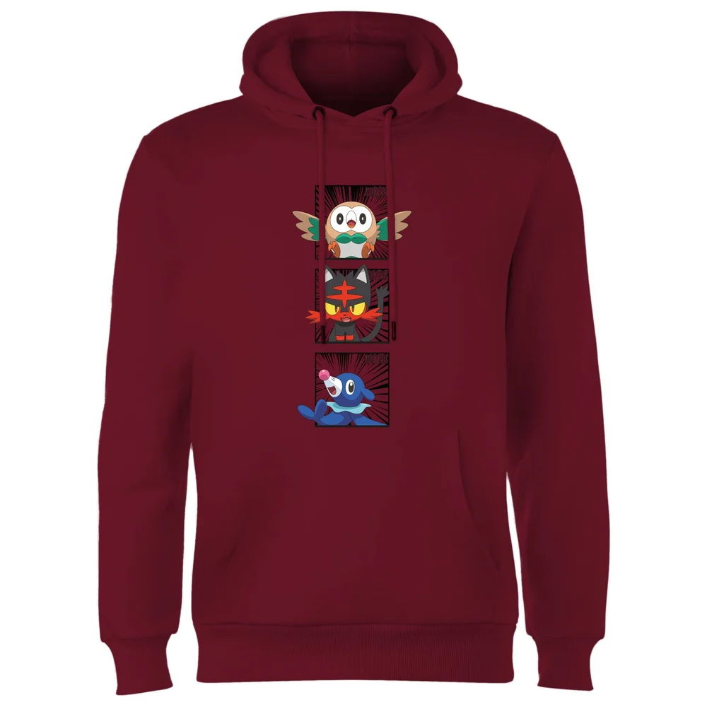 Pokemon Generation 7 Starters Hoodie - Burgundy - S Image 1