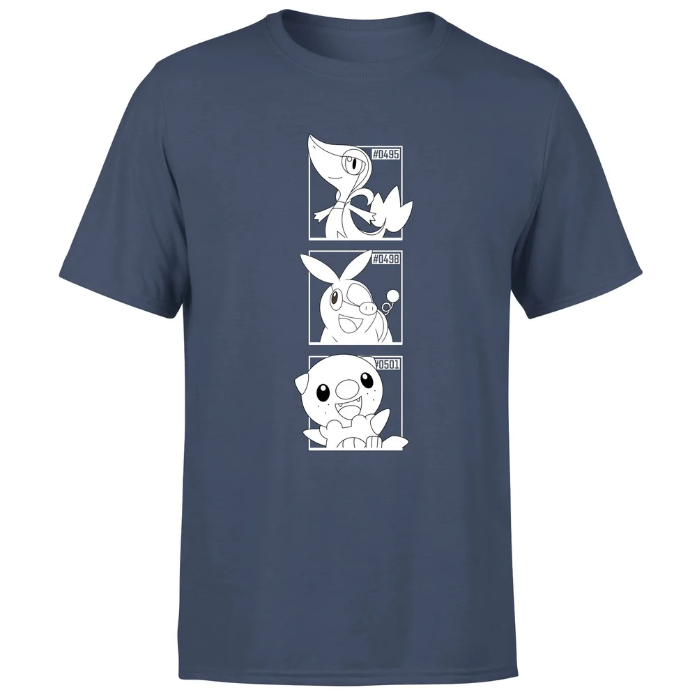 Pokemon Generation 5 Monochrome Starters Men's T-Shirt - Navy - XL Image 1