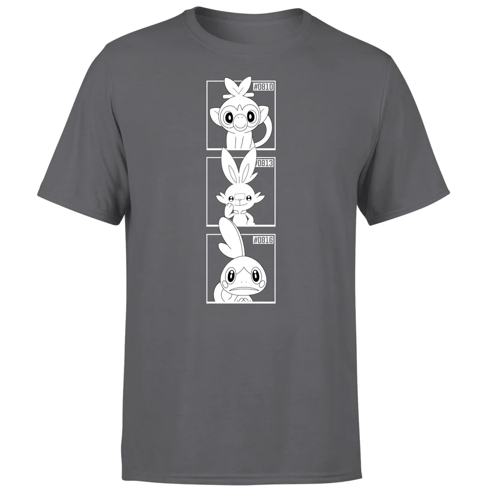 Pokemon Generation 8 Monochrome Starters Men's T-Shirt - Charcoal - S Image 1