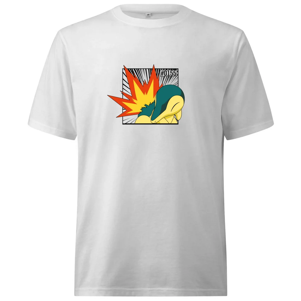 Pokemon Cyndaquil Oversized Heavyweight T-Shirt - White - XS Image 1