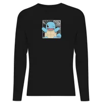 Pokémon Pokédex Squirtle #0007 Men's Long Sleeve T-Shirt - Black - undefined undefined
