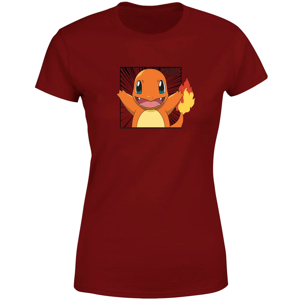 Pokémon Pokédex Charmander #0004 Women's T-Shirt - Burgundy - XS Image 1