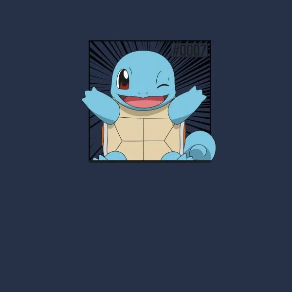 Pokémon Pokédex Squirtle #0007 Women's T-Shirt - Navy