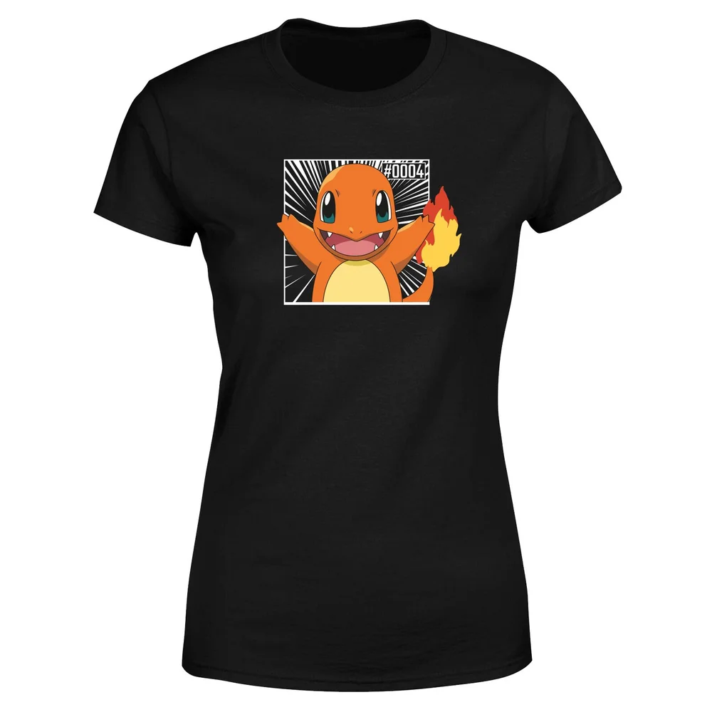 Pokémon Pokédex Charmander #0004 Women's T-Shirt - Black - XS Image 1