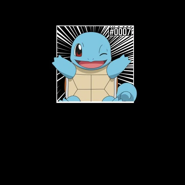 Pokémon Pokédex Squirtle #0007 Women's T-Shirt - Black