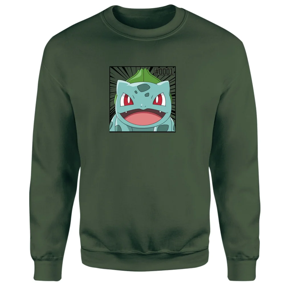 Pokémon Pokédex Bulbasaur #0001 Sweatshirt - Green - S Image 1