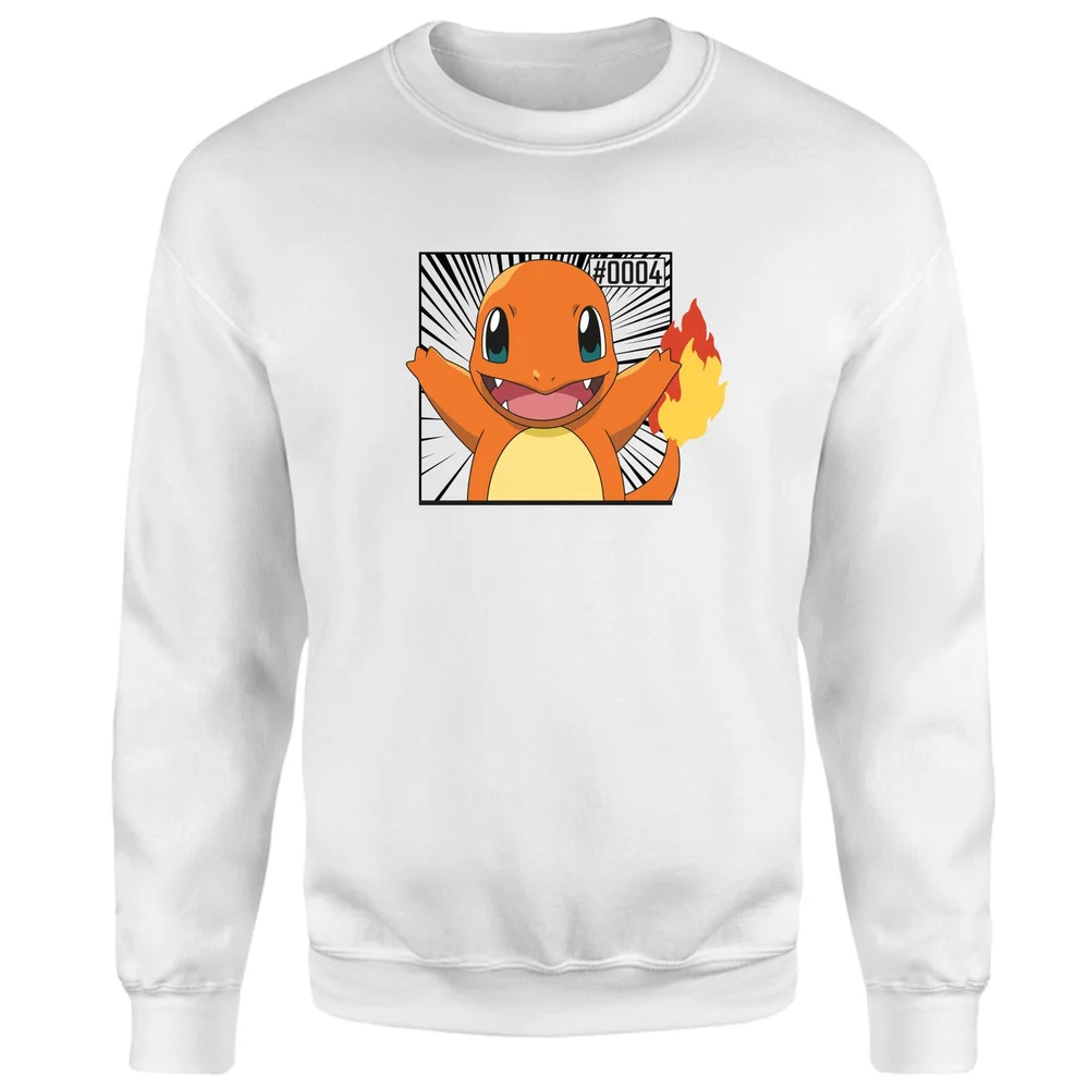 Pokémon Pokédex Charmander #0004 Sweatshirt - White - S Image 1