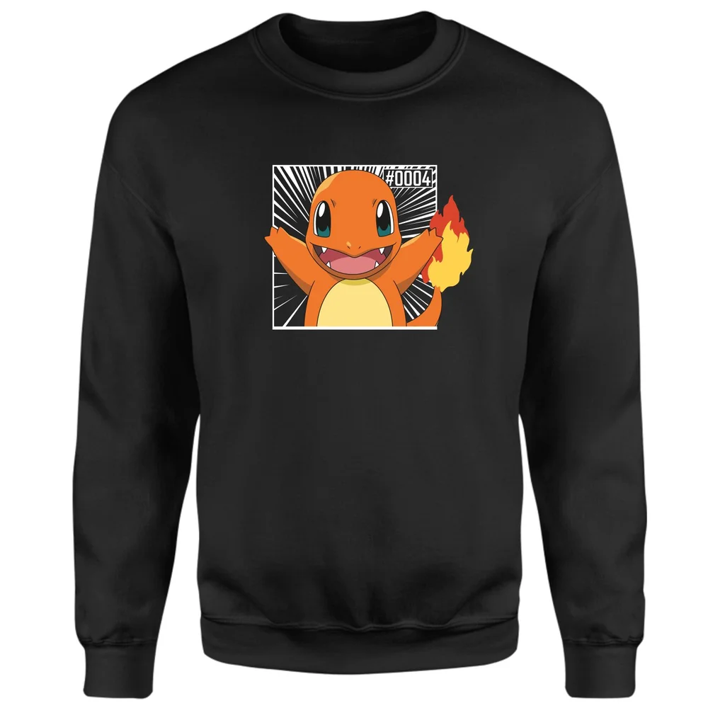 Pokémon Pokédex Charmander #0004 Sweatshirt - Black - S Image 1