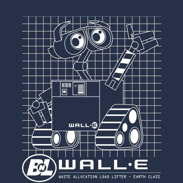 Wall-E Schematic Men's T-Shirt - Navy