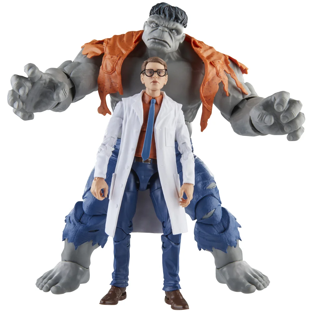 Hasbro Marvel Legends Series Gray Hulk and Dr. Bruce Banner Action Figures Image 1