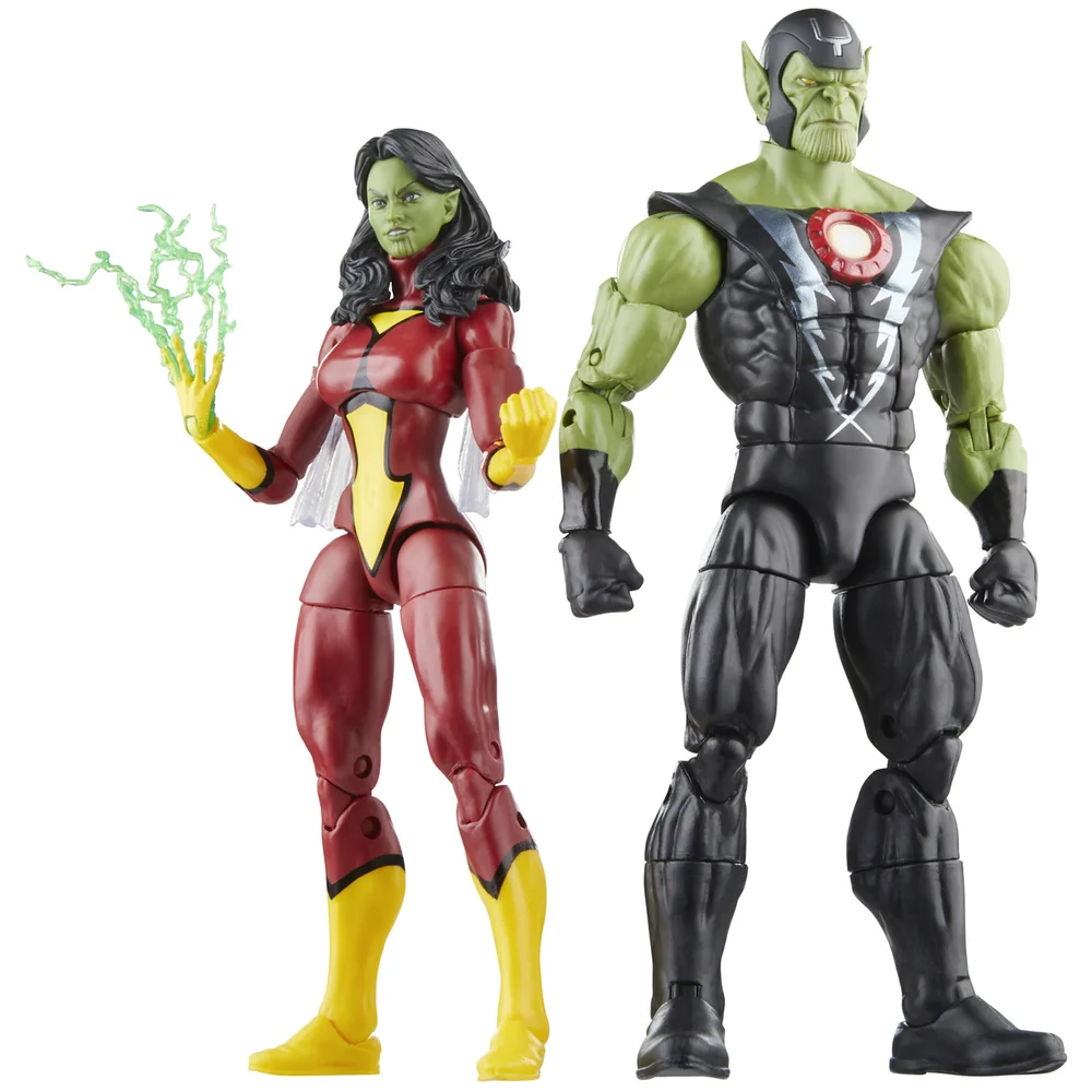 Hasbro Marvel Legends Series Skrull Queen and Super-Skrull Action Figures Image 1