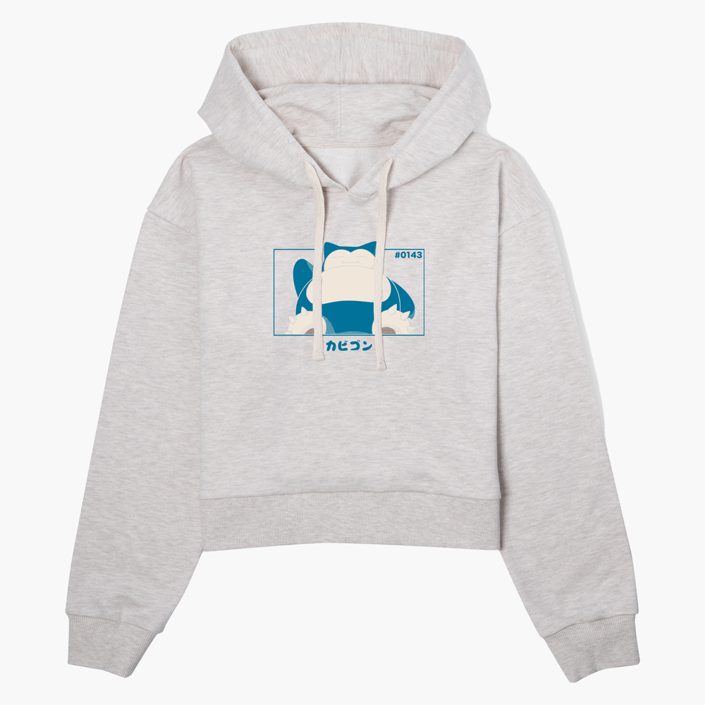 Pokémon Snorlax Women's Cropped Hoodie - Ecru Marl - XS Image 1