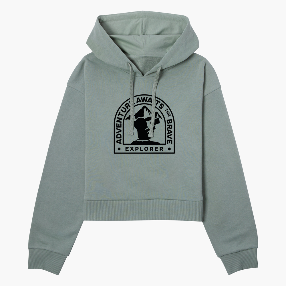 Pokémon Adventure Awaits Women's Cropped Hoodie - Khaki - XS Image 1