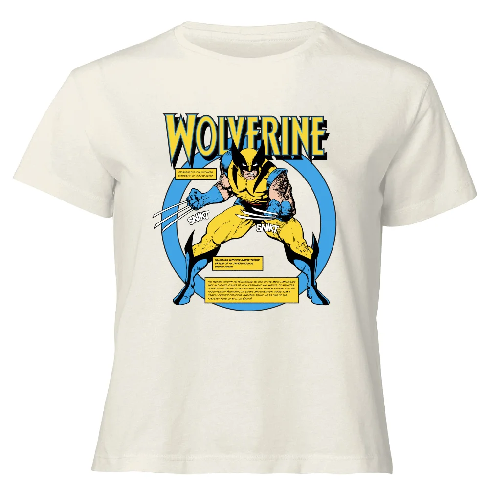 X-Men Wolverine Bio Women's Cropped T-Shirt - Cream - XS Image 1