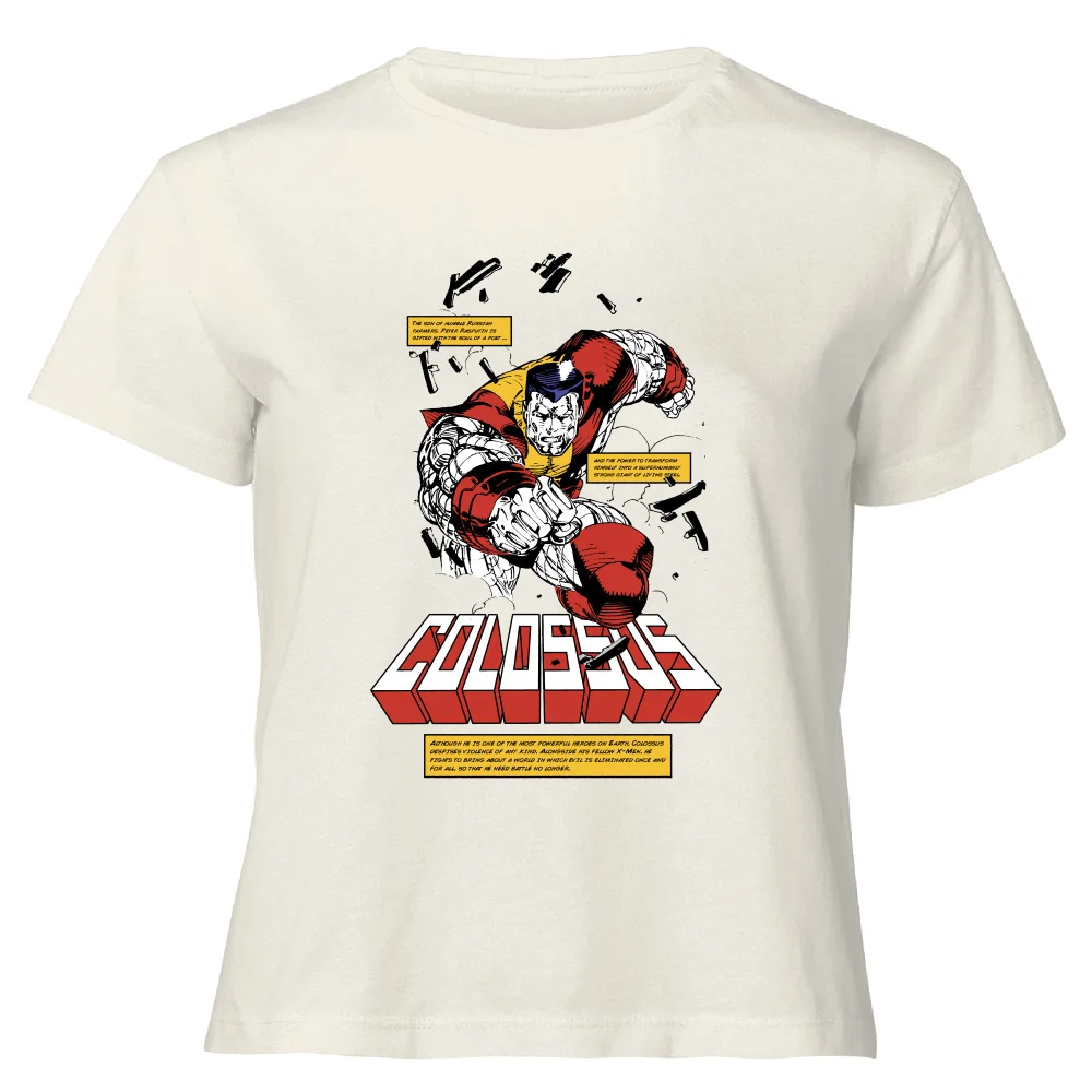X-Men Colossus Bio Women's Cropped T-Shirt - Cream - XS Image 1