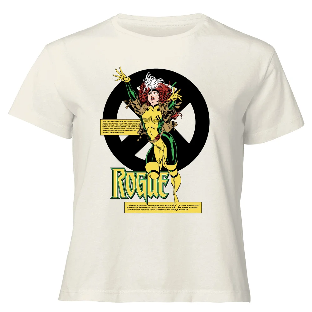 X-Men Rogue Bio Women's Cropped T-Shirt - Cream - XS Image 1
