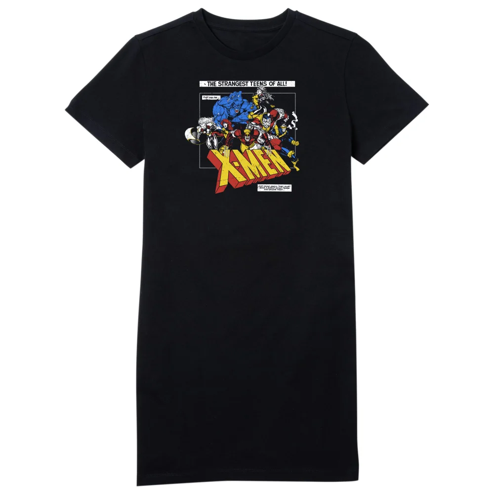 X-Men Retro Team Up Women's T-Shirt Dress - Black - L Image 1