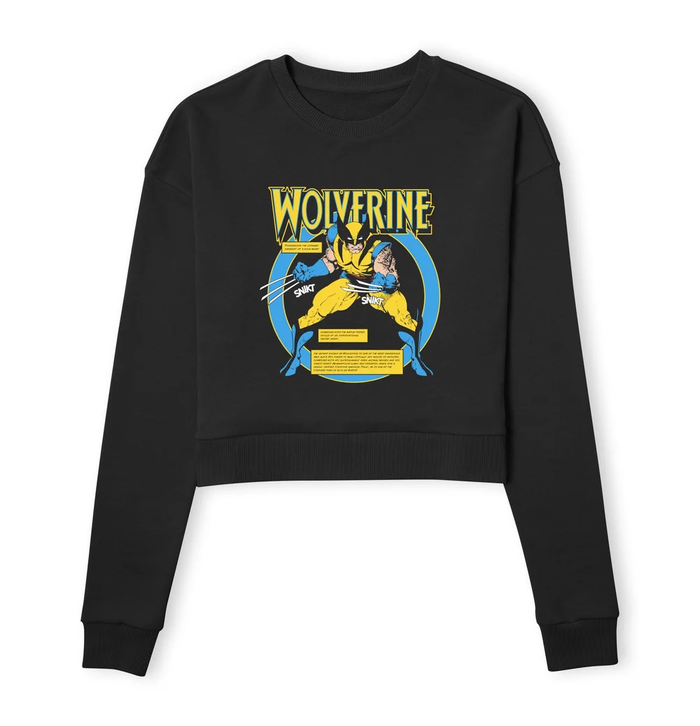 X-Men Wolverine Bio Women's Cropped Sweatshirt - Black - XS Image 1