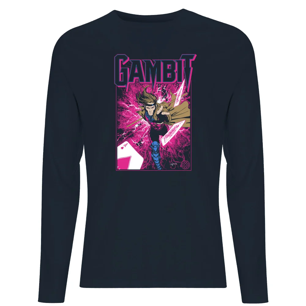 X-Men Gambit Long Sleeve T-Shirt - Navy - S Image 1