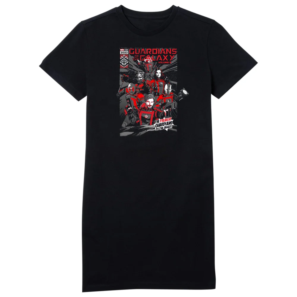 Guardians of the Galaxy The Freakin' Comic Book Cover Women's T-Shirt Dress - Black - L Image 1