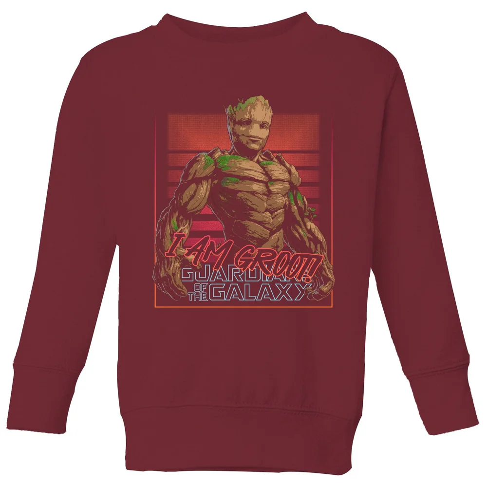 Guardians of the Galaxy I Am Retro Groot! Kids' Sweatshirt - Burgundy - 3-4 Years Image 1