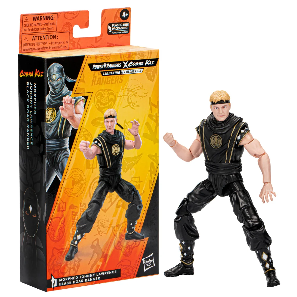 Power Rangers Lightning Collection Mighty Morphin X Cobra Kai Johnny Lawrence Morphed Black Boar Ranger 6-Inch Action Figure Image 1