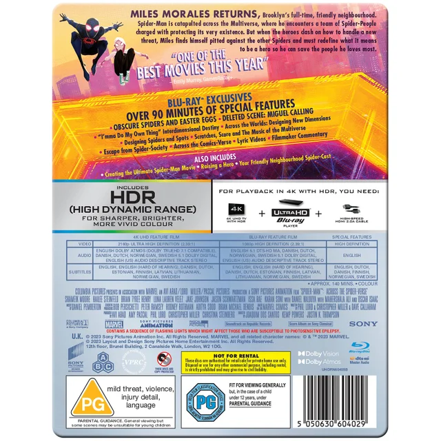 Spider-Man: Across The Spider-Verse 4K Ultra HD Steelbook (includes Blu-ray)