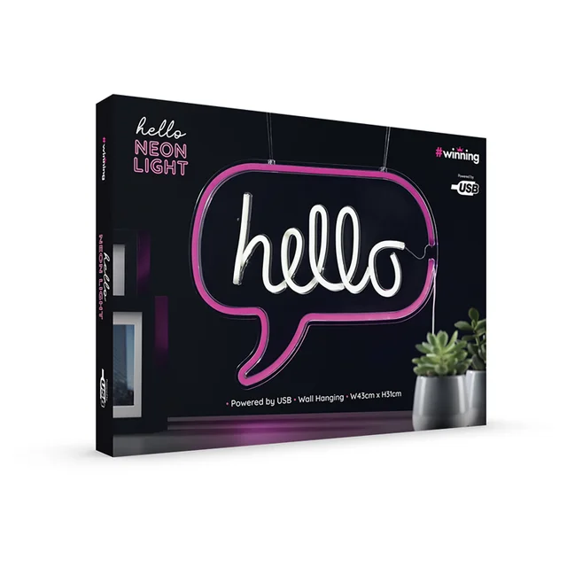 Neon 'Hello' Wall Light
