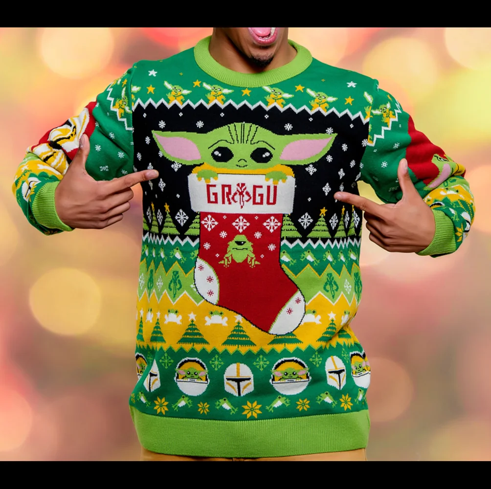 Star Wars Baby Yoda Christmas Jumper - S Image 1