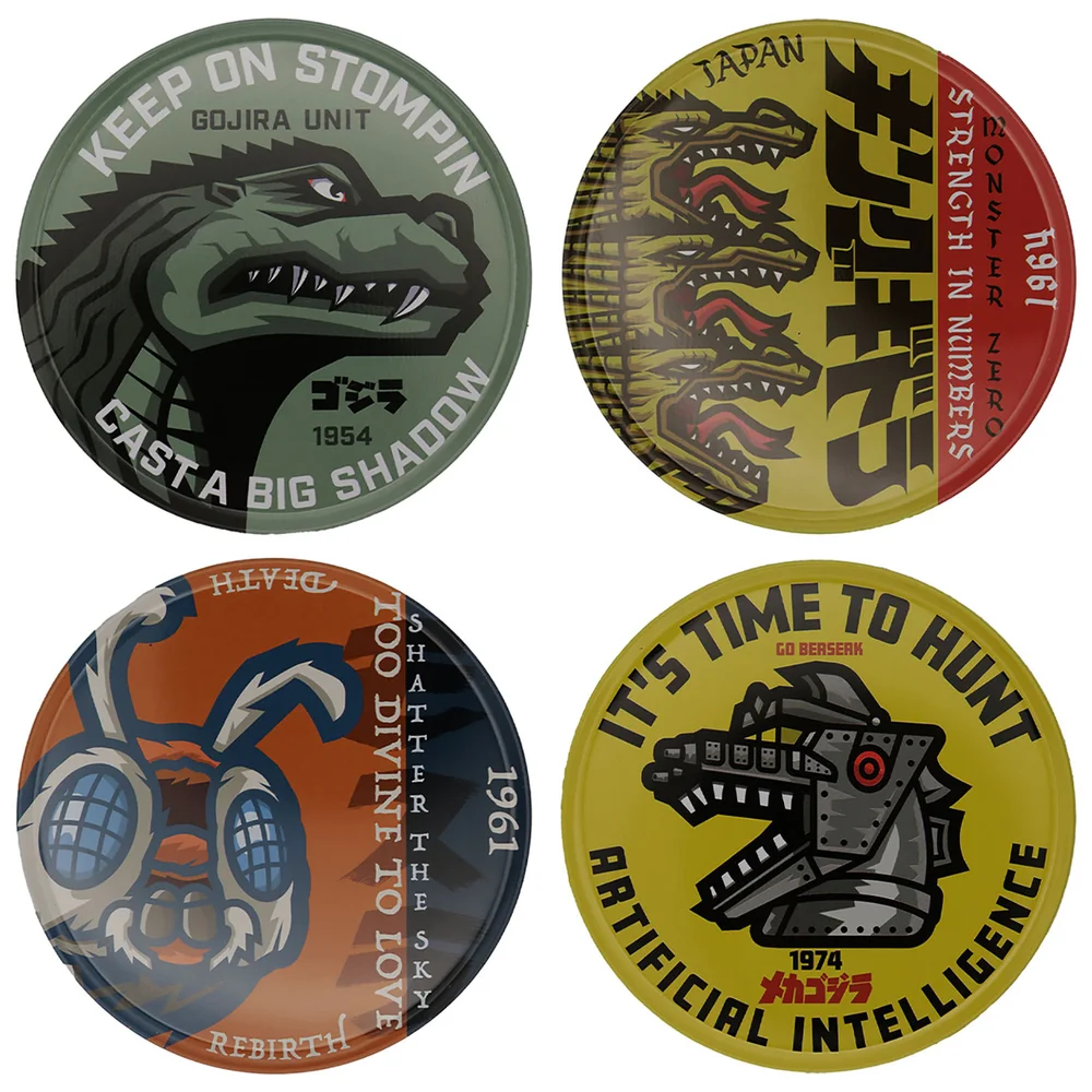 Godzilla Set of 4 Printed Coasters by Fanattik Image 1