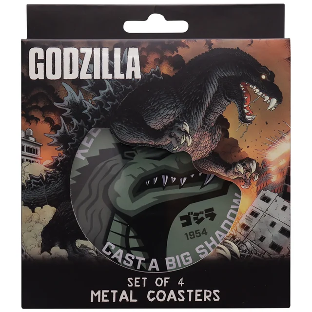 Godzilla Set of 4 Printed Coasters by Fanattik