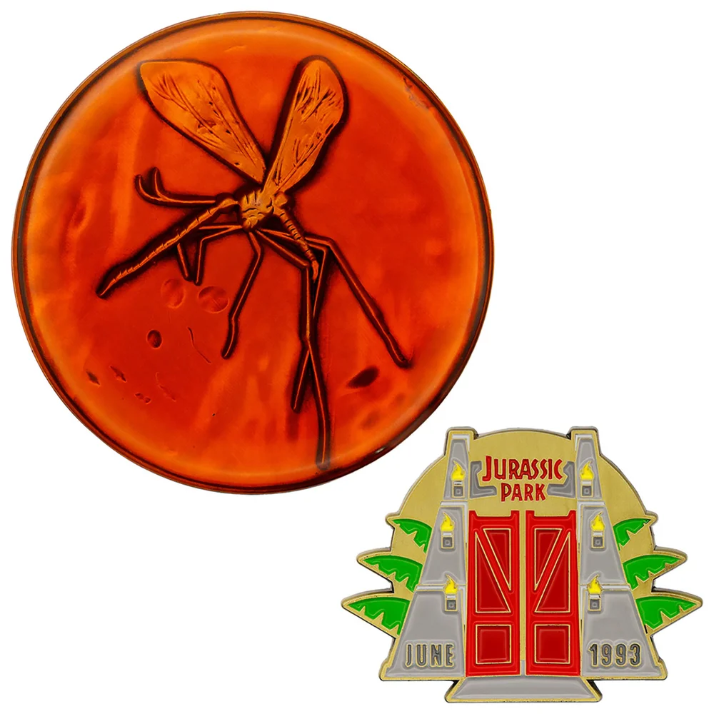 Jurassic Park Medallion and Pin Set by Fanattik Image 1