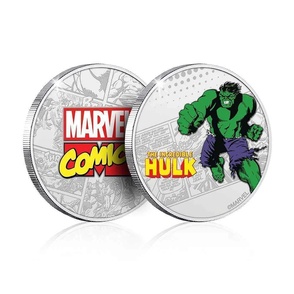 Marvel Limited Edition .999 Silver Plated Hulk Collectible Coin Image 1