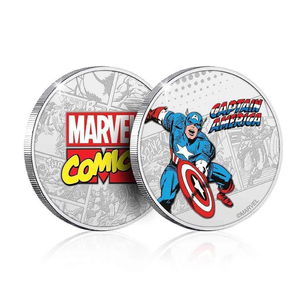 Marvel Limited Edition .999 Silver Plated Captain America Collectible Coin Image 1