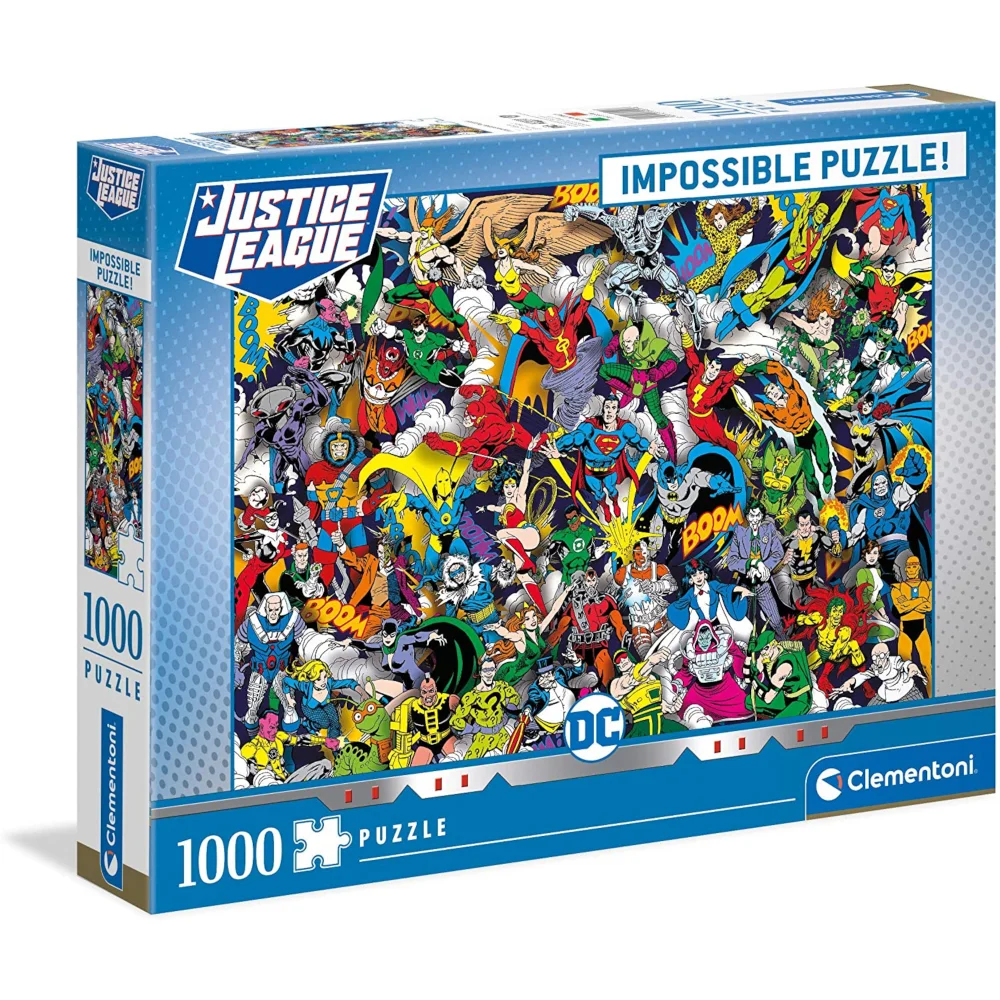 Clementoni Dc Justice League 1000 Piece Impossible Jigsaw Puzzle Image 1