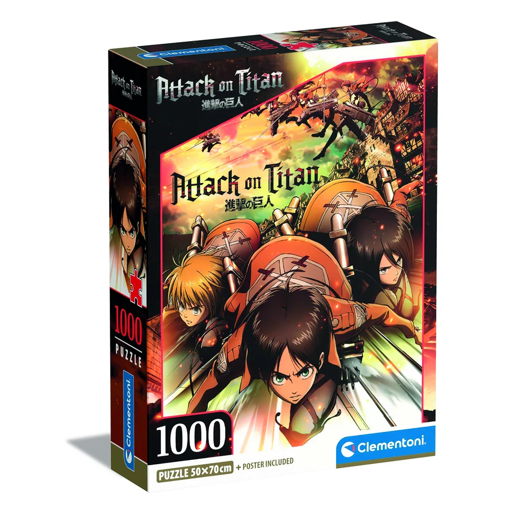 Clementoni Anime Attack On Titan 1000 Piece Jigsaw Puzzle 1 Image 1