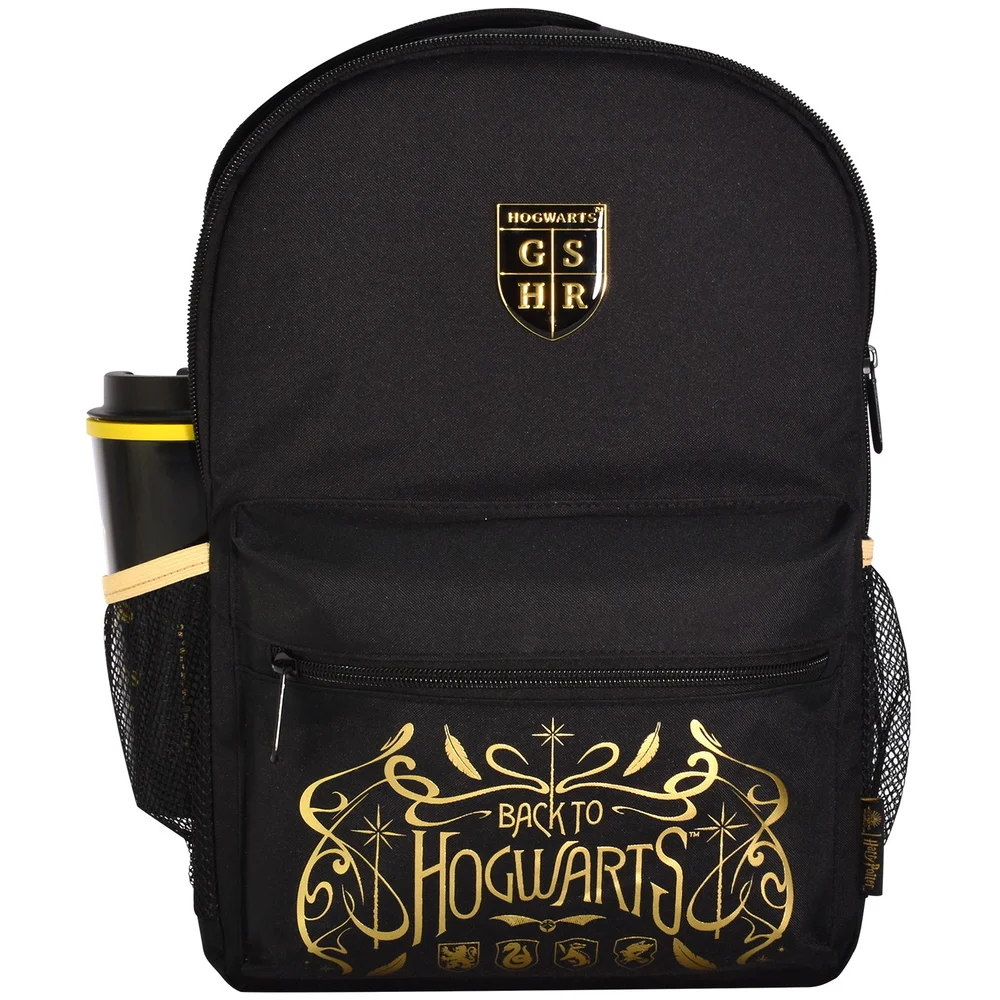 Harry Potter Back to Hogwarts Black & Camel Nylon Backpack Image 1